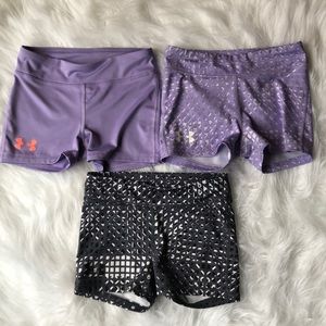 Girls Under Armour shorts youth medium SET OF 3!
